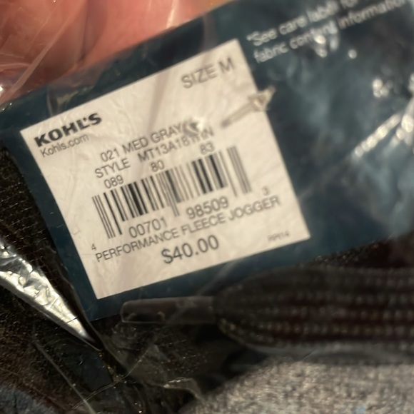 New Men’s Tek Gear Jogger, Size M, Gray - Picture 6 of 6